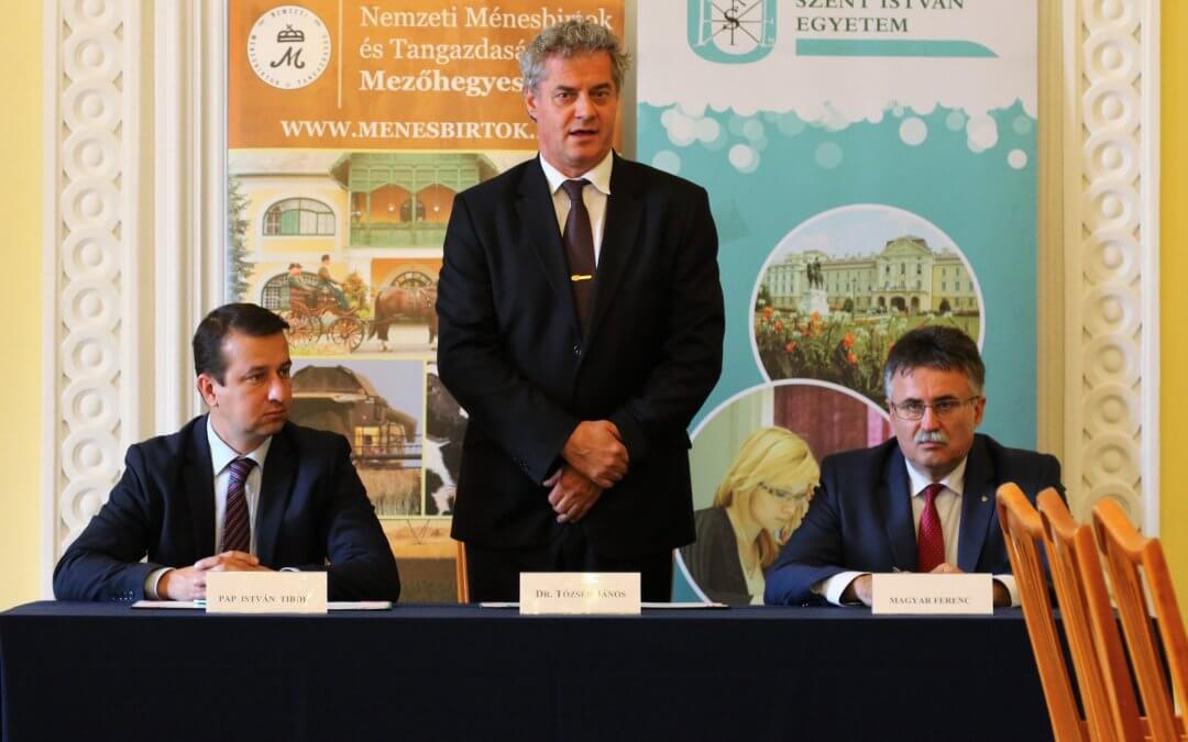 Stratégiai partnerségi megállapodás a Nemzeti Ménesbirtok és Tangazdaság Zrt. és a Szent István Egyetem között – 2018. 10. 17.