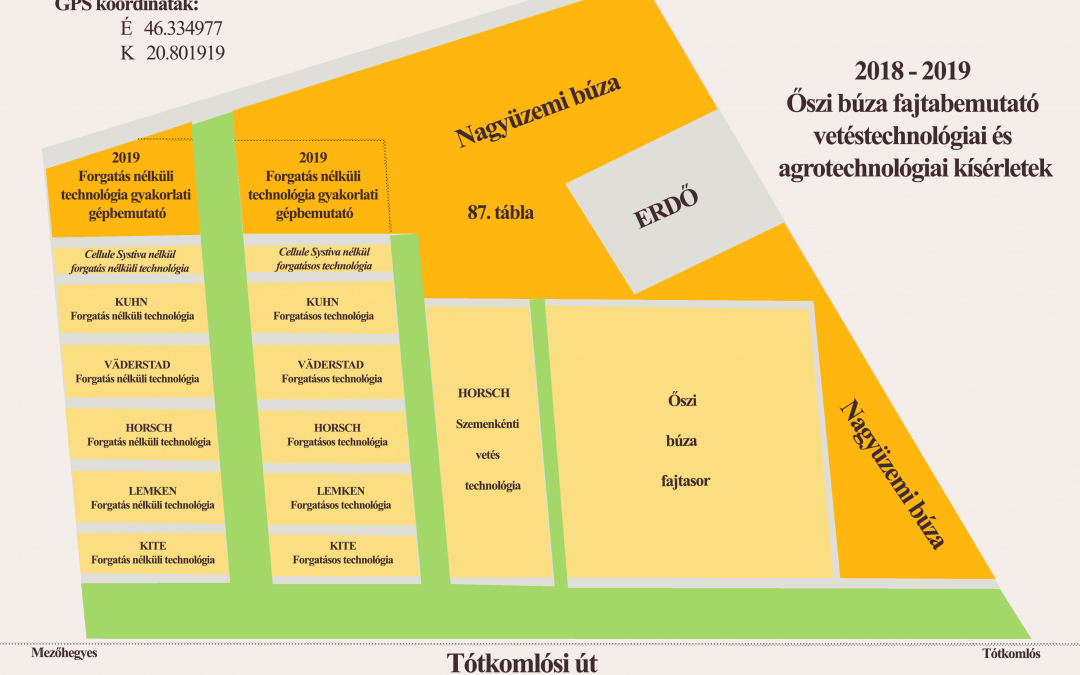 Őszi búza agrotechnikai és fajtabemutató munkaművelete